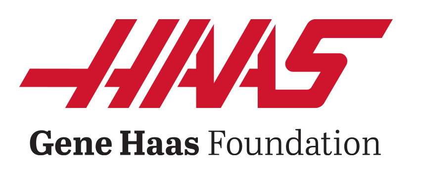 Gene Haas Foundation logo in bold red with black text underneath.