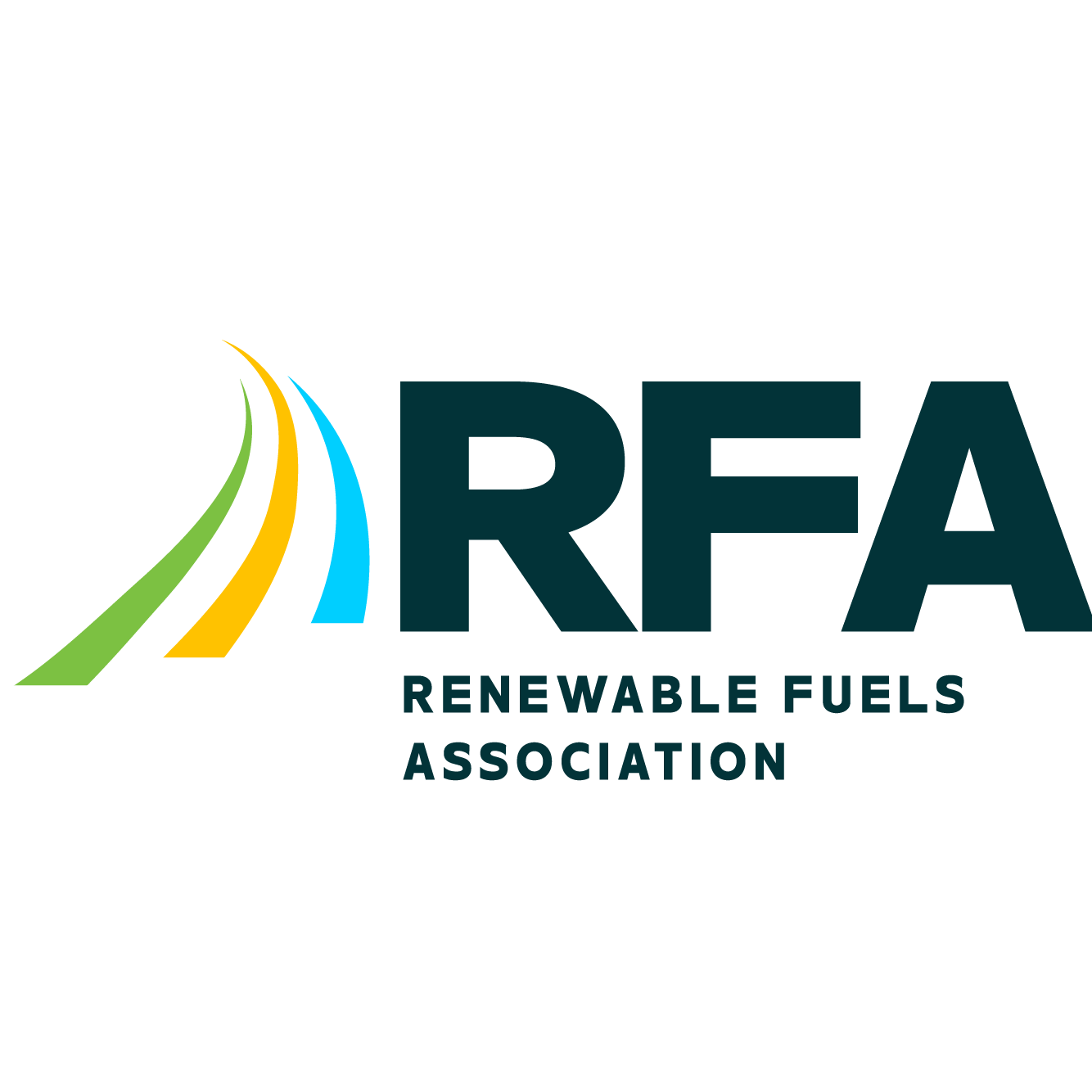 RFA logo with green, yellow, and blue curved lines next to bold letters.