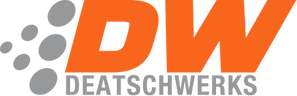 DW logo with orange letters and gray circular dots.
