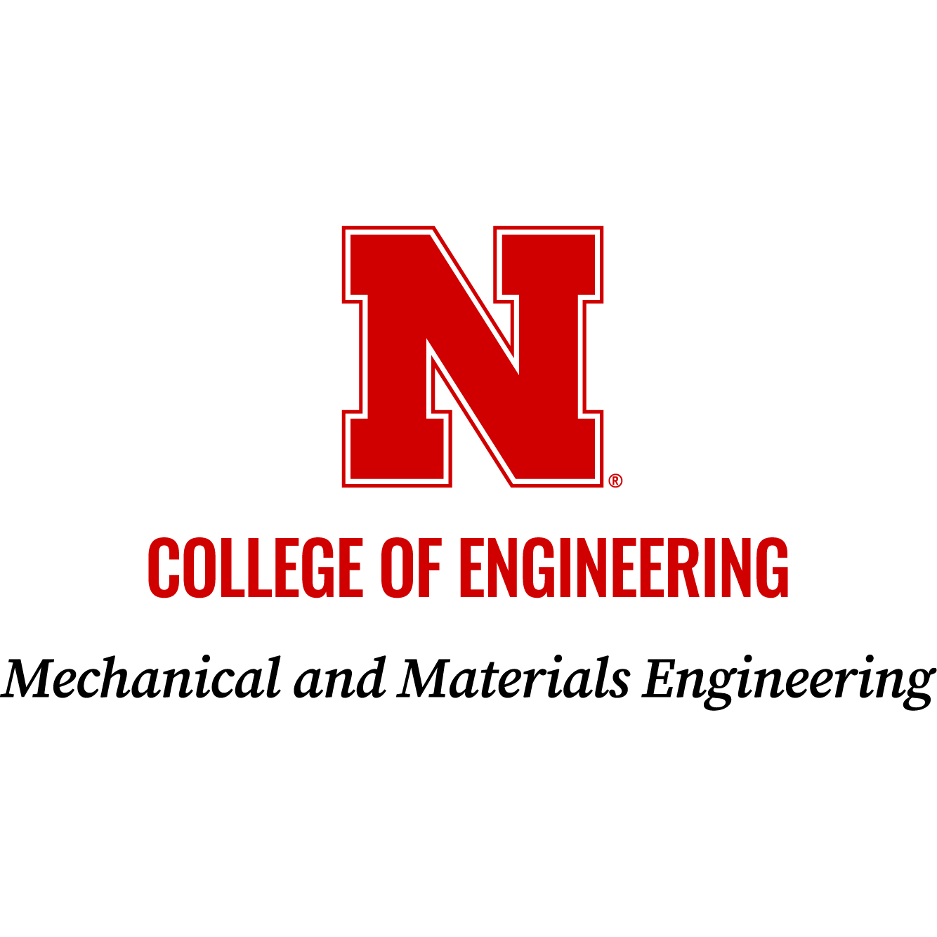 Red "N" logo with "College of Engineering" text below in red.