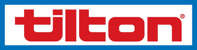 Red "tilton" logo text framed by blue border.
